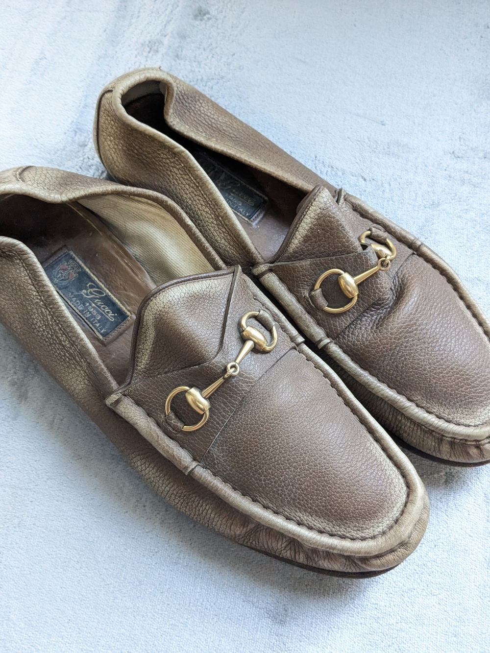 Men's Leather HorseBit Loafers in Brown US 13 Gucci